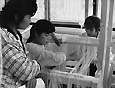 Training at the loom at a pilot textile factory